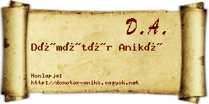 Dömötör Anikó névjegykártya