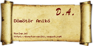Dömötör Anikó névjegykártya